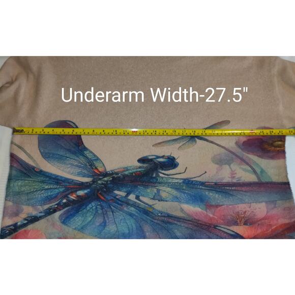Dragonfly Sweater Top Women's Sz 2XL Colorful Bugs Good Luck Unisex Oversized - Picture 13 of 16